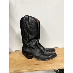 Vintage Resistol Ranch Mexico Black Lizard Skin Boots Style M3500 Size US 8.5B